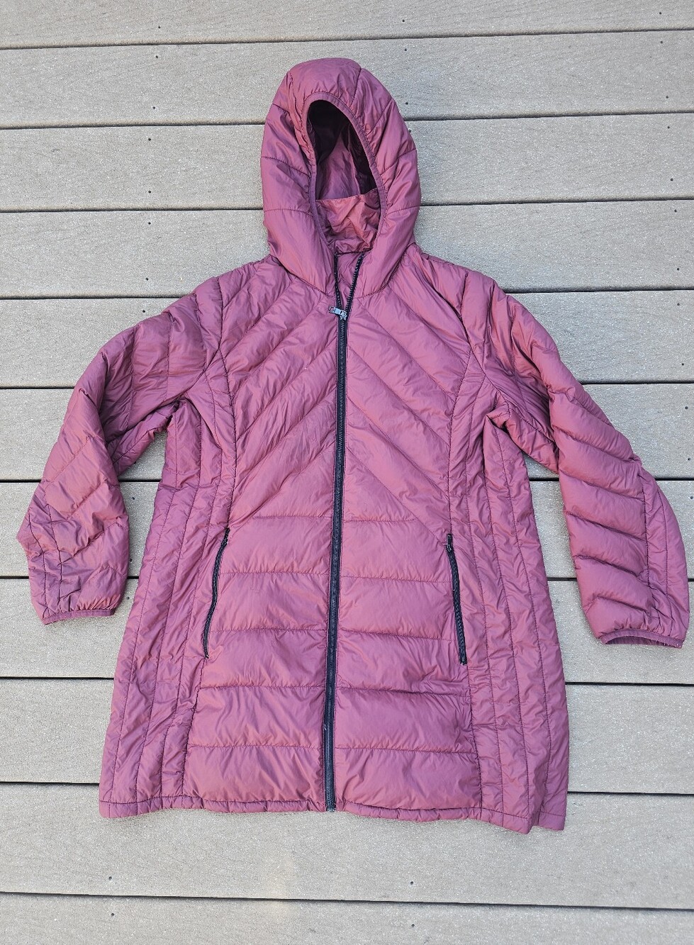 London Fog packable down puffer jacket lightweight extra large XL maroon